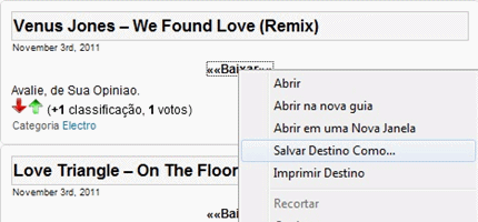 Baixando Remixes Musicas Internet Explorer
